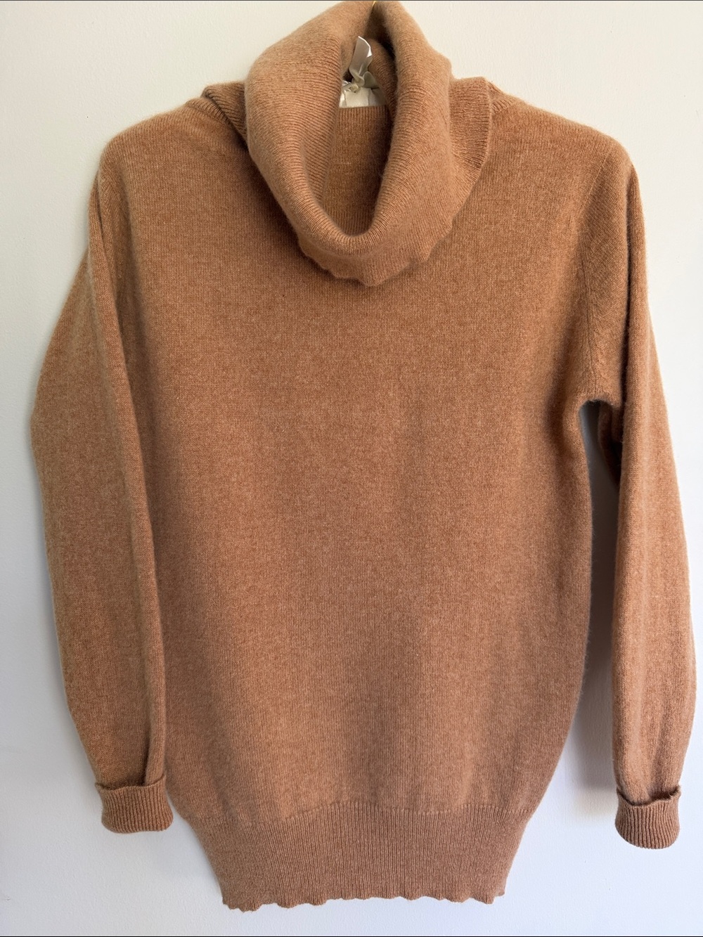 Panda 100% Cashmere Sweater - Camel high turtleneck